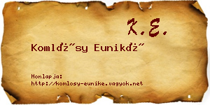 Komlósy Euniké névjegykártya